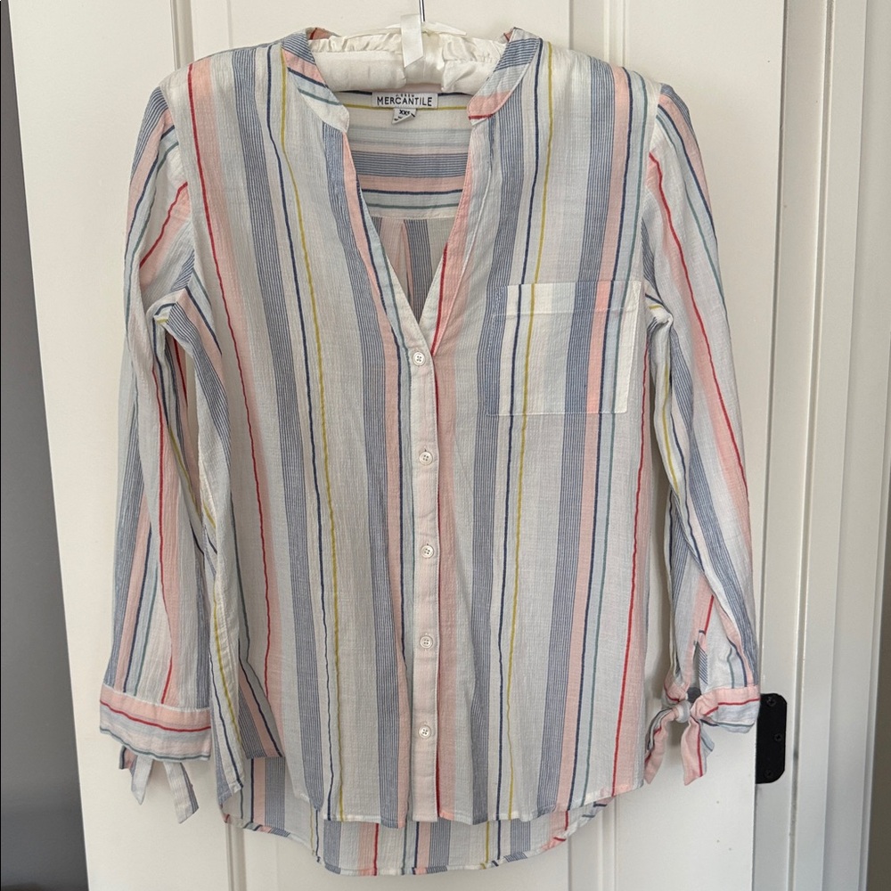 J. Crew Factory Women's Striped Button-Down Shirt - Multi Color